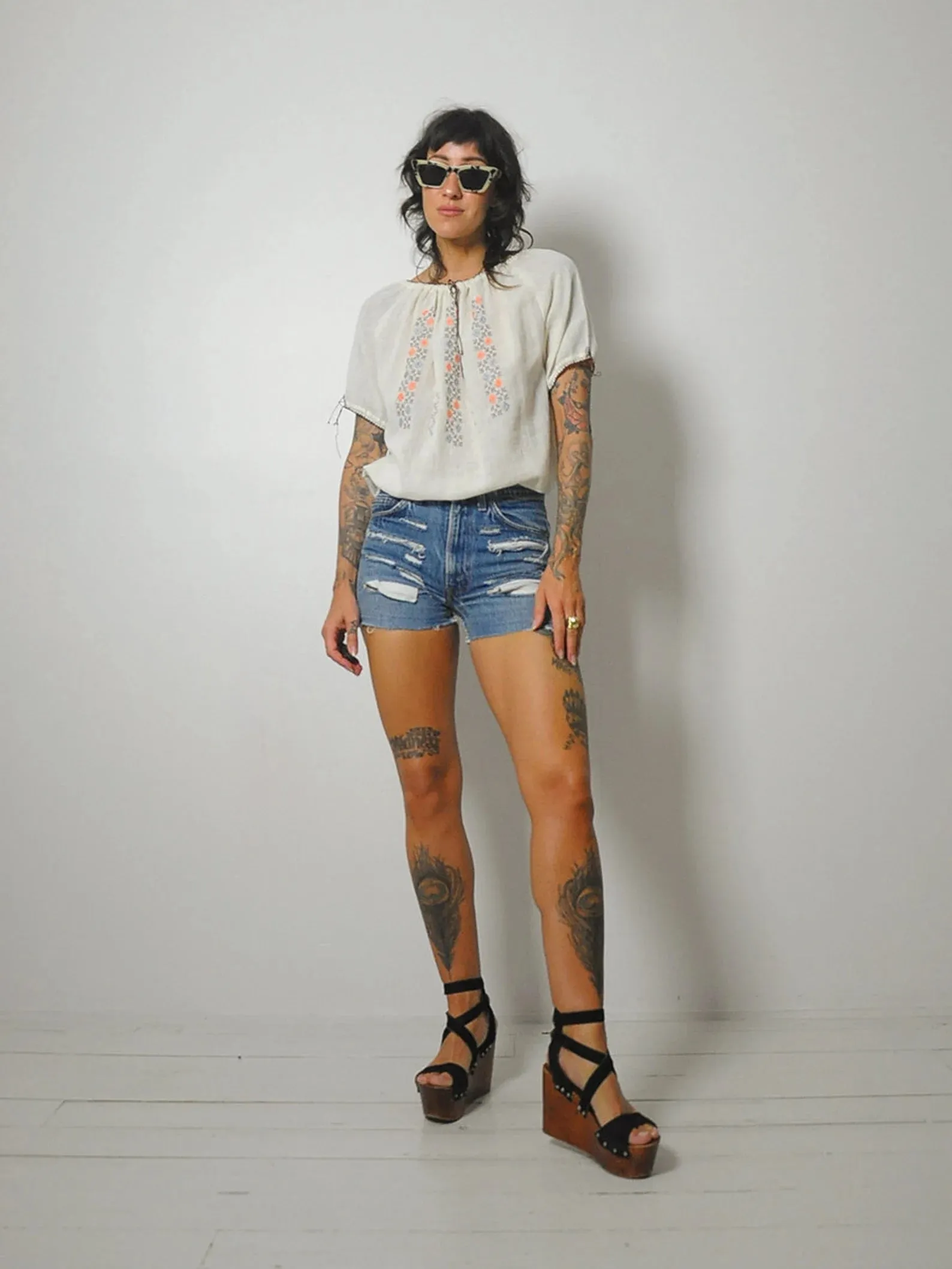 1980's Levi's Ripped & Frayed Cut Offs