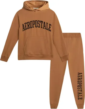 AEROPOSTALE Boys Sweatsuit Set - 2 Piece Fleece Pullover Hoodie Sweatshirt and Jogger Sweatpants - Boys Activewear Set (8-16)