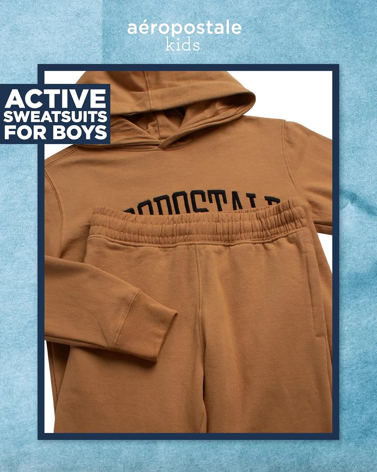 AEROPOSTALE Boys Sweatsuit Set - 2 Piece Fleece Pullover Hoodie Sweatshirt and Jogger Sweatpants - Boys Activewear Set (8-16)