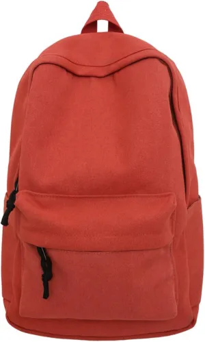Aesthetic Canvas Laptop Backpack for Women Work Vintage Lightweight Durable Travel Rucksack Classic College Daypack (Red)