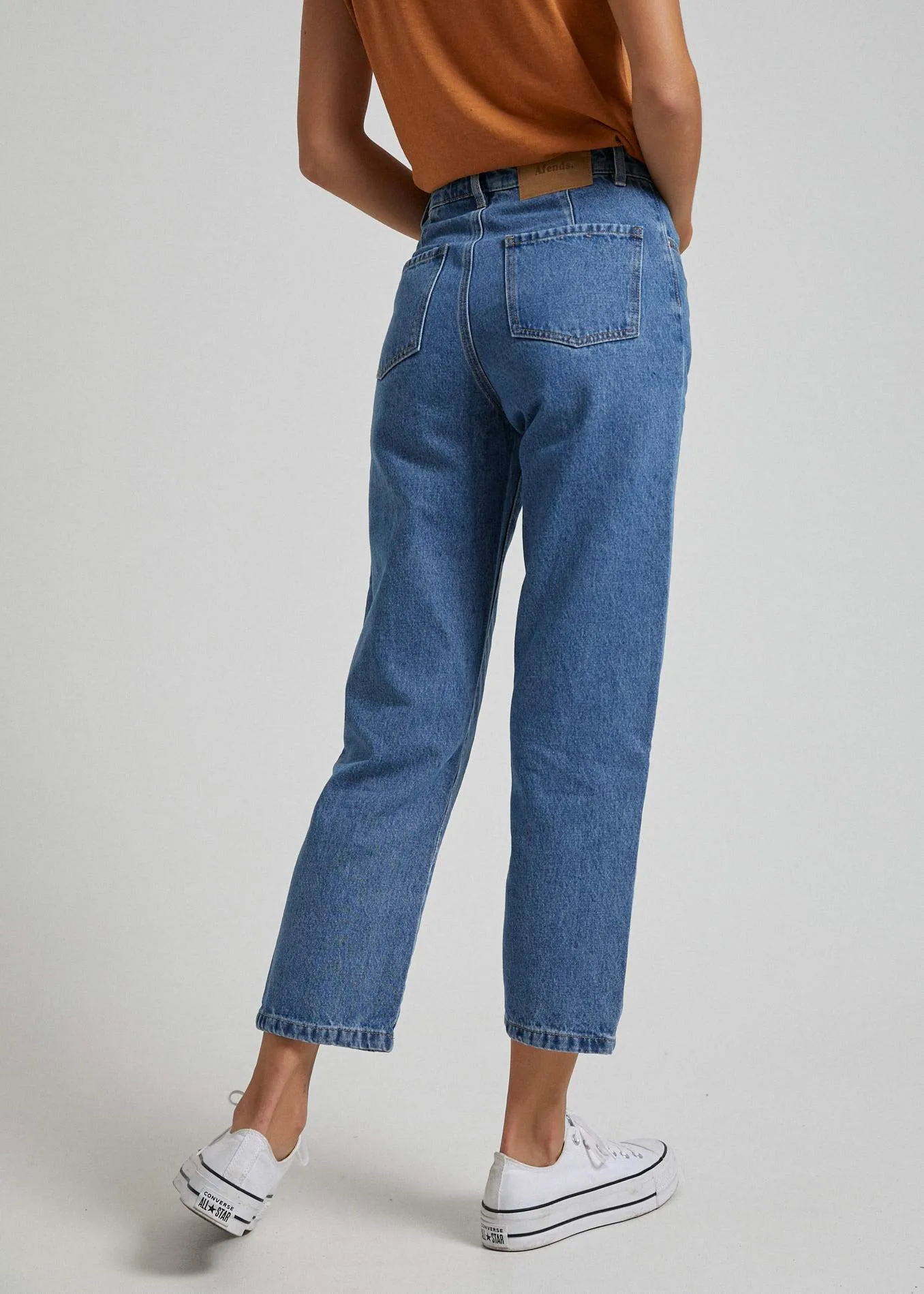 Afends Womens Shelby - Denim High Waist Wide Leg Jeans - Classic Blue