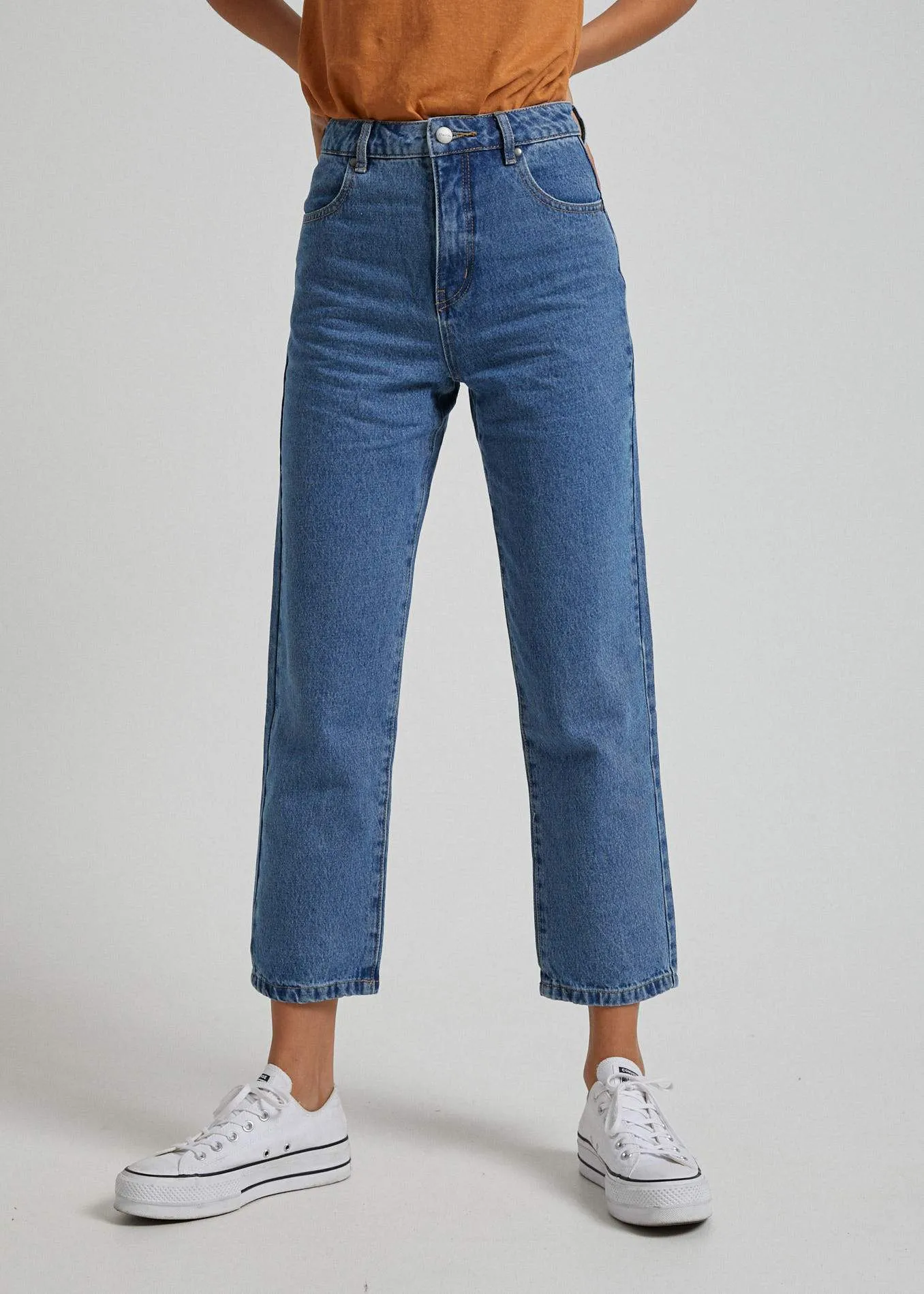 Afends Womens Shelby - Denim High Waist Wide Leg Jeans - Classic Blue