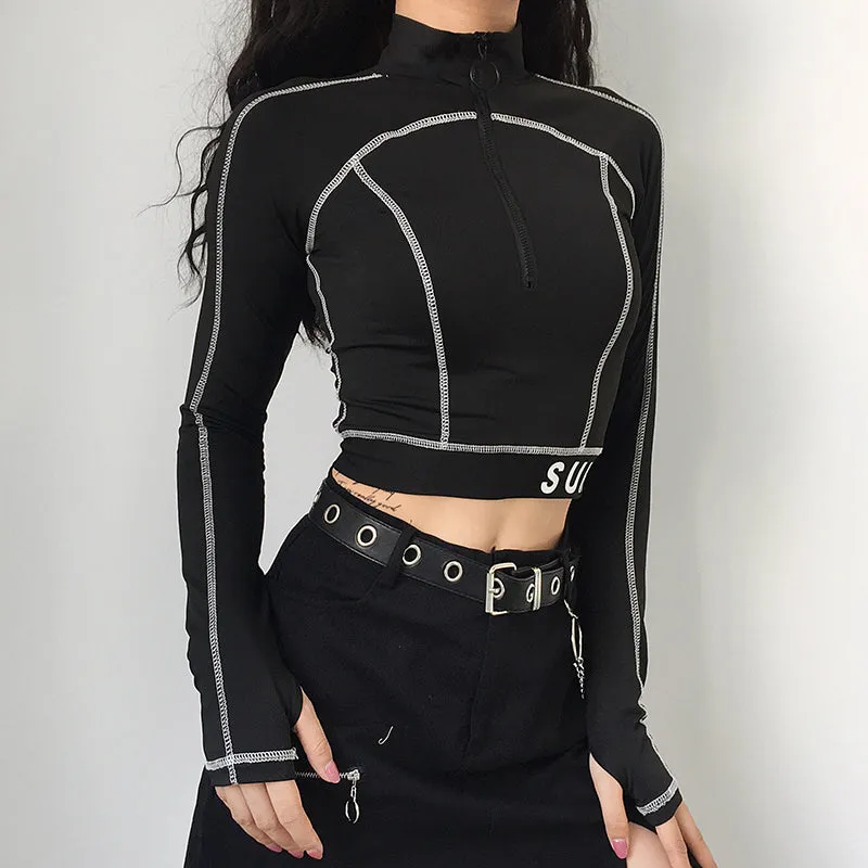 Black Long Sleeve T-Shirt KF81860