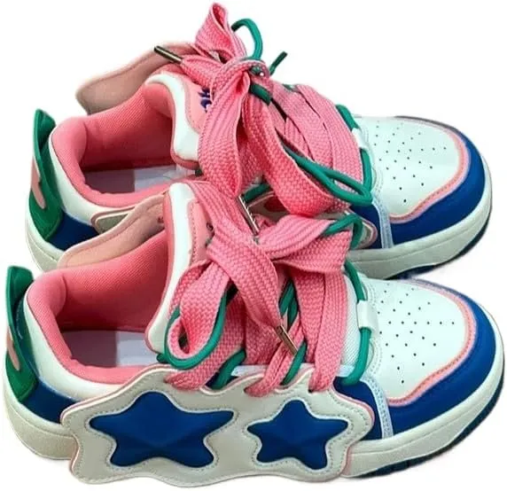 Casual Walking Shoes Star Y2k Aesthetic Cute Women's Platform Sneakers Colorful Fashion Chunky Dad Sneakers Thick Sole