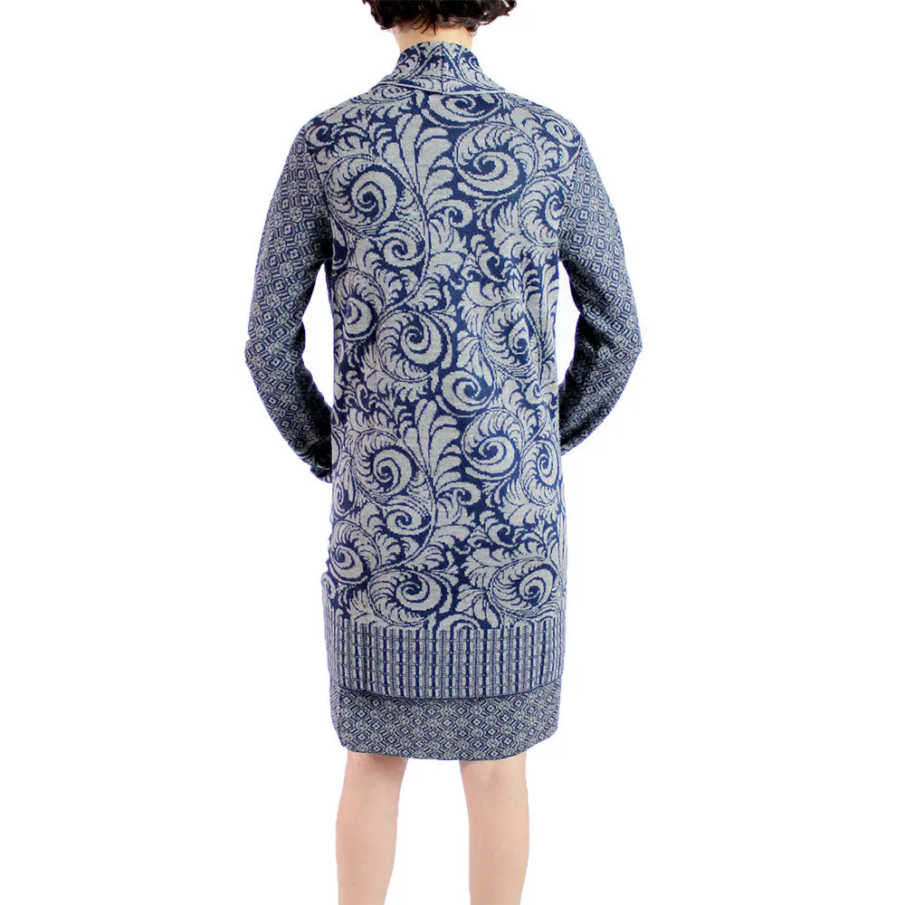 Collage Jacquard Baby Alpaca Long Cardigan