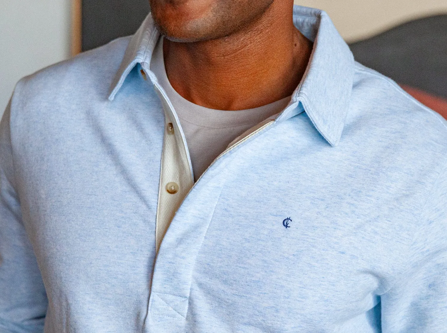 Collared Sweatshirt - Heather Ice