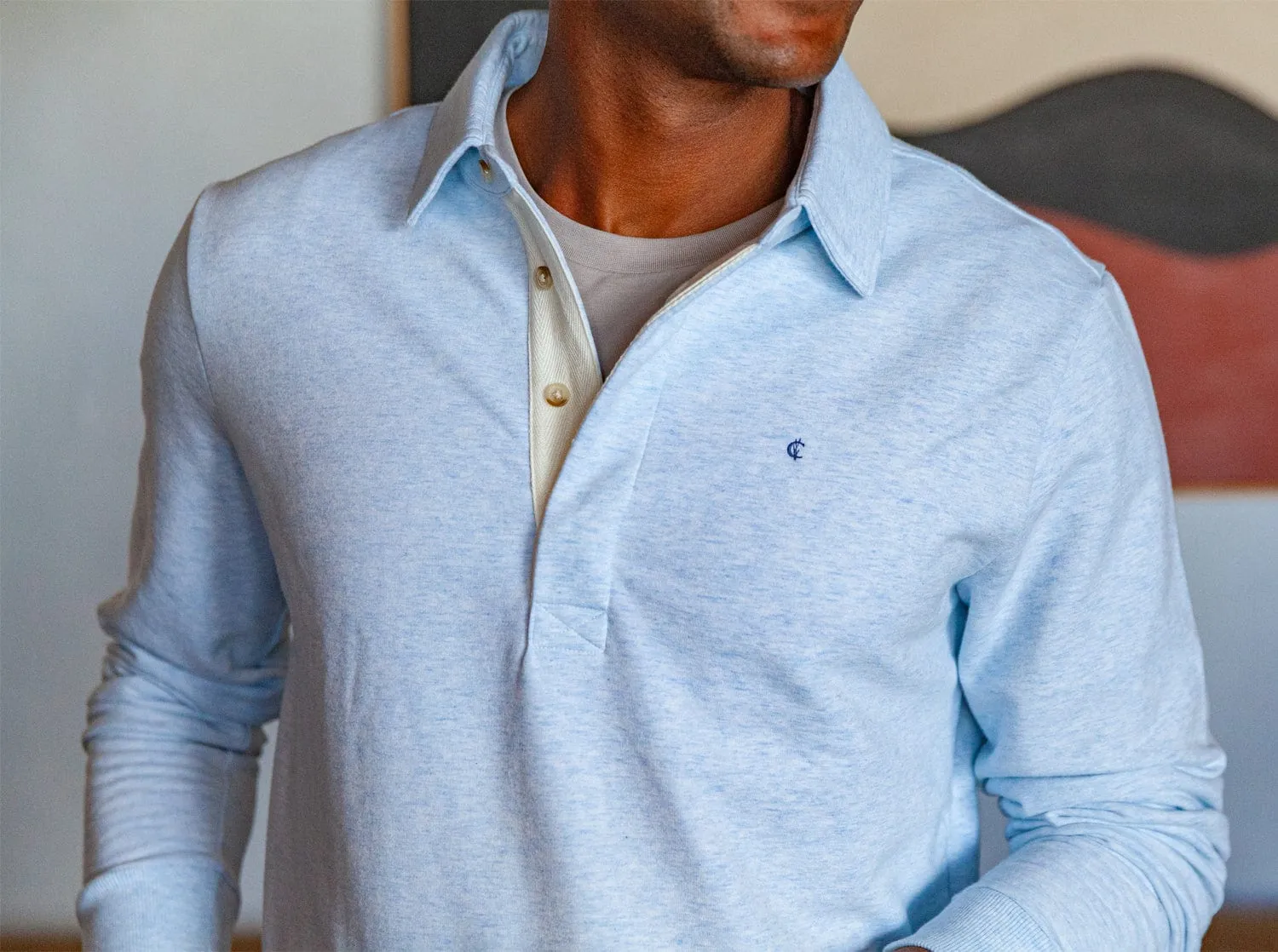 Collared Sweatshirt - Heather Ice