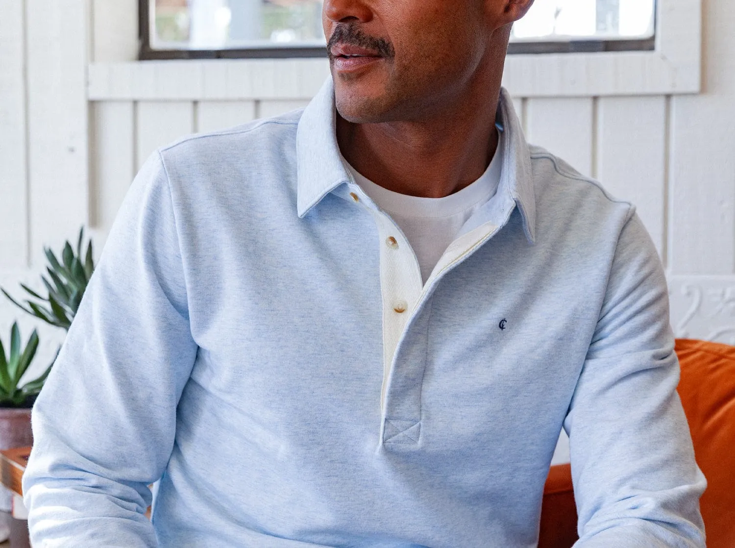 Collared Sweatshirt - Heather Ice