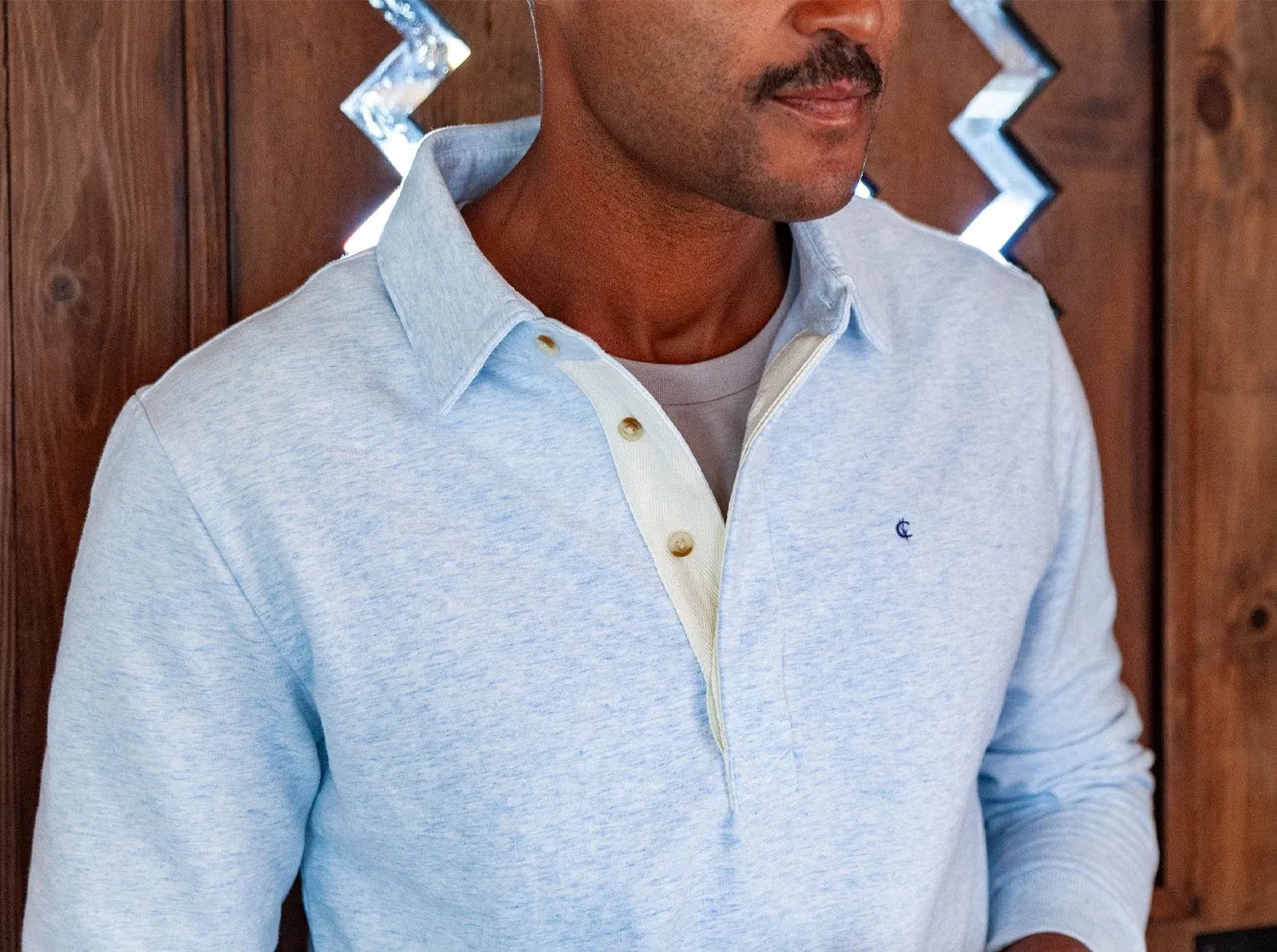 Collared Sweatshirt - Heather Ice