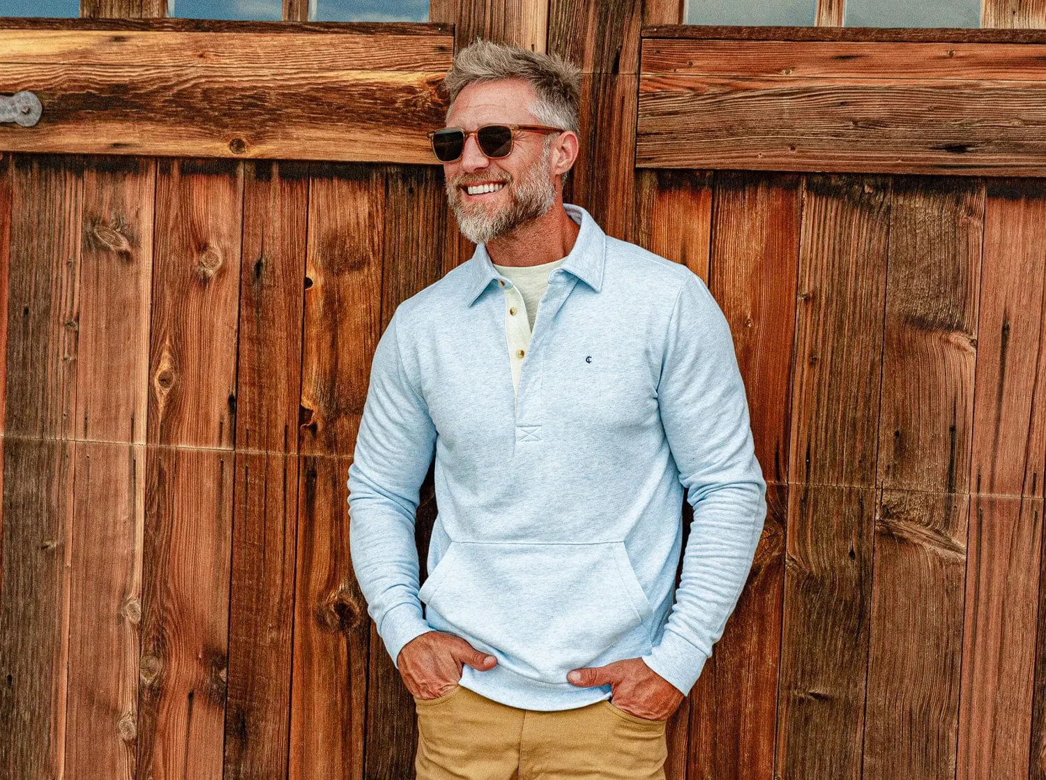Collared Sweatshirt - Heather Ice