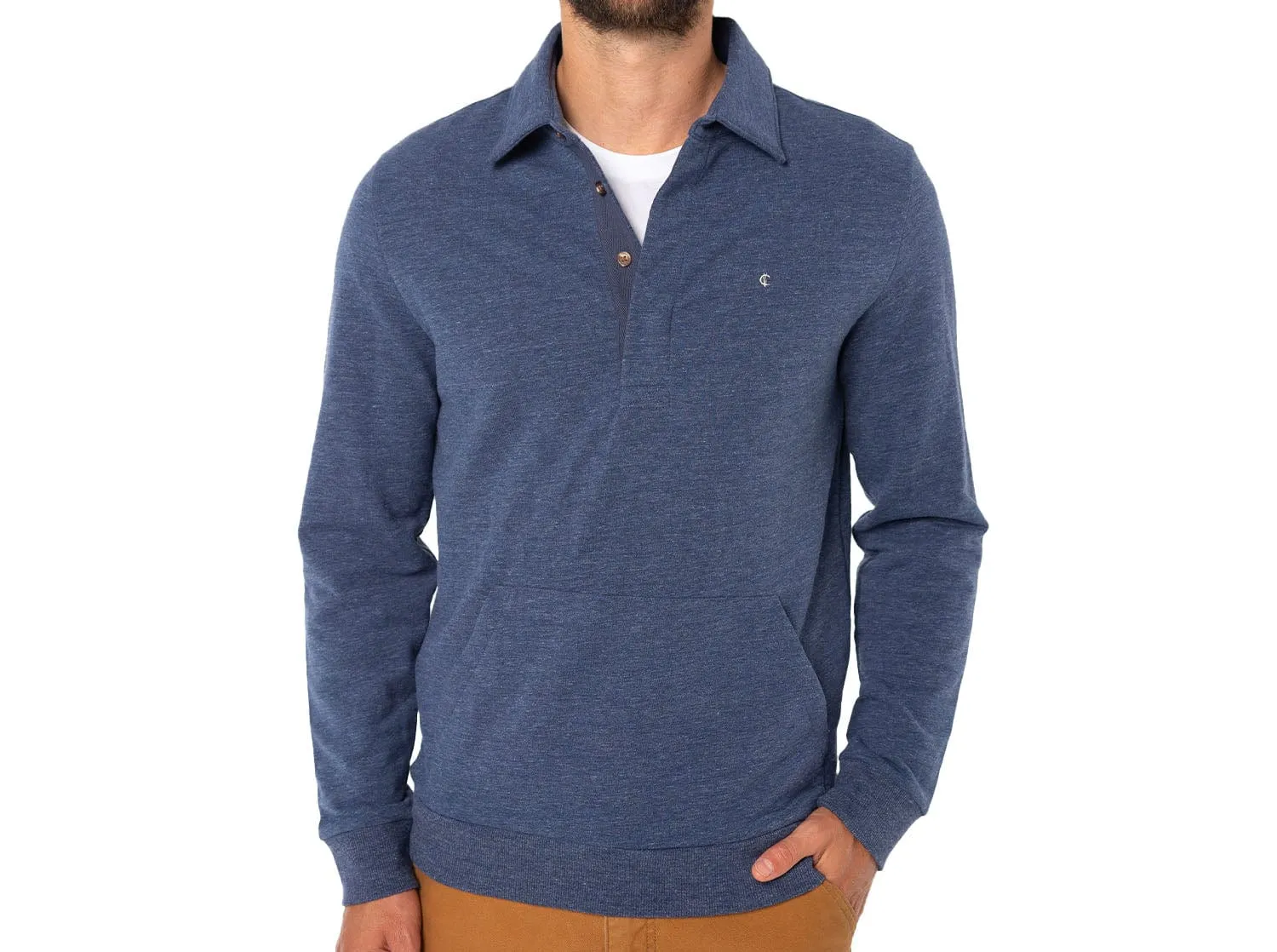 Collared Sweatshirt - Heather Navy