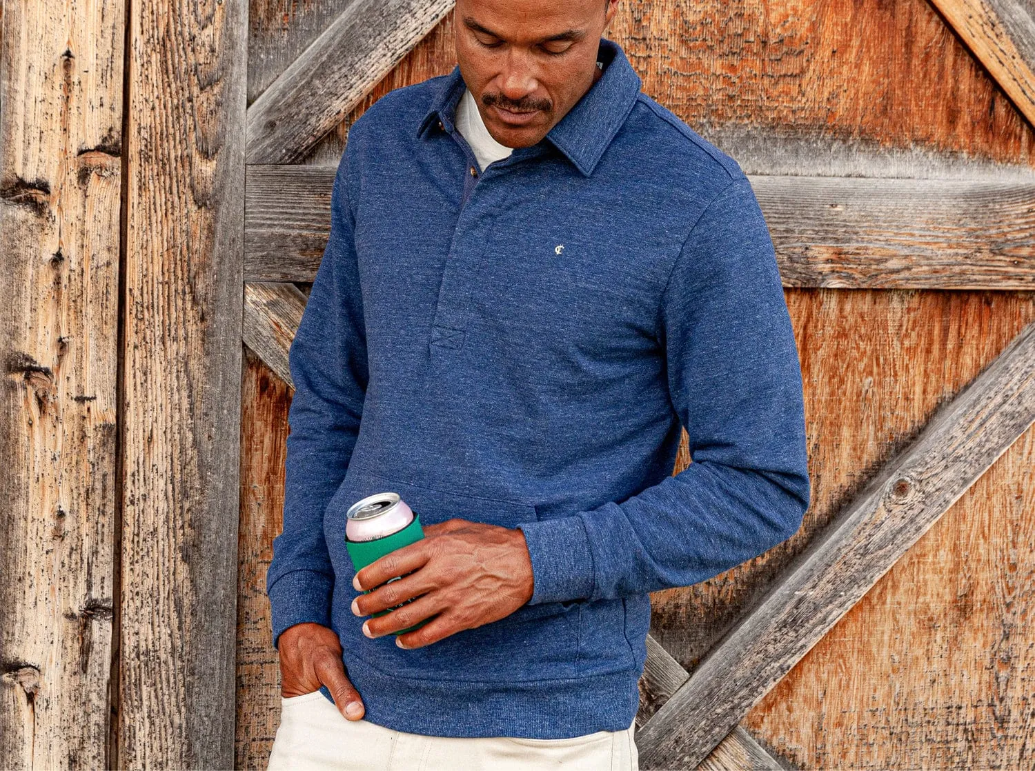 Collared Sweatshirt - Heather Navy