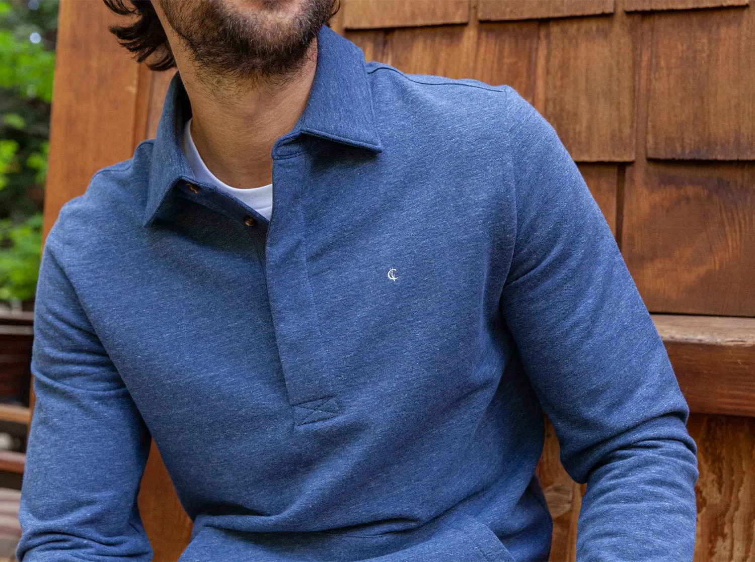 Collared Sweatshirt - Heather Navy