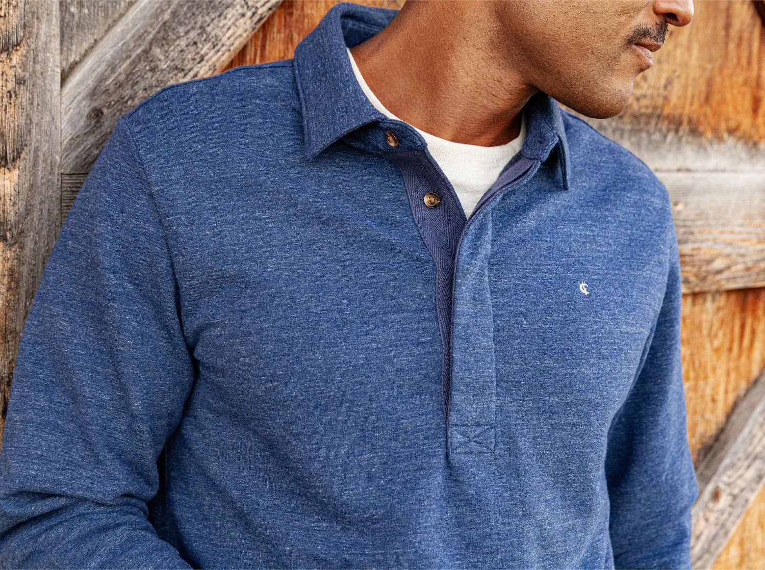 Collared Sweatshirt - Heather Navy