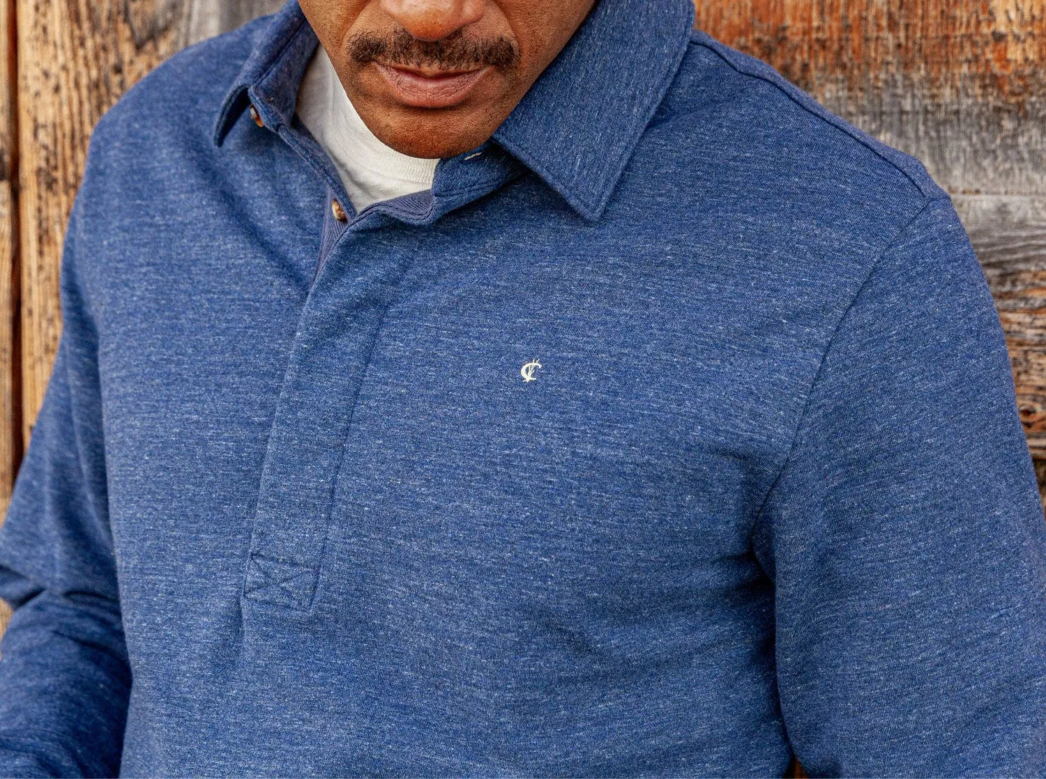 Collared Sweatshirt - Heather Navy
