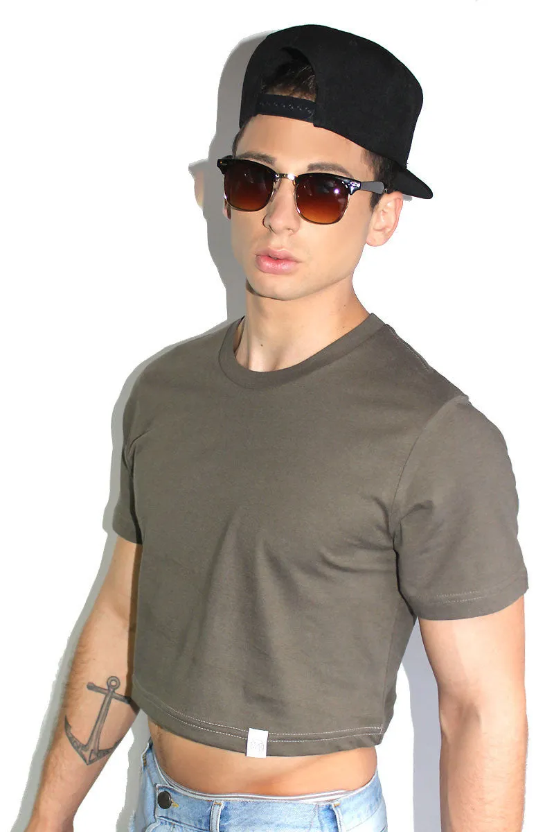 Core Crop Tee-Army Green