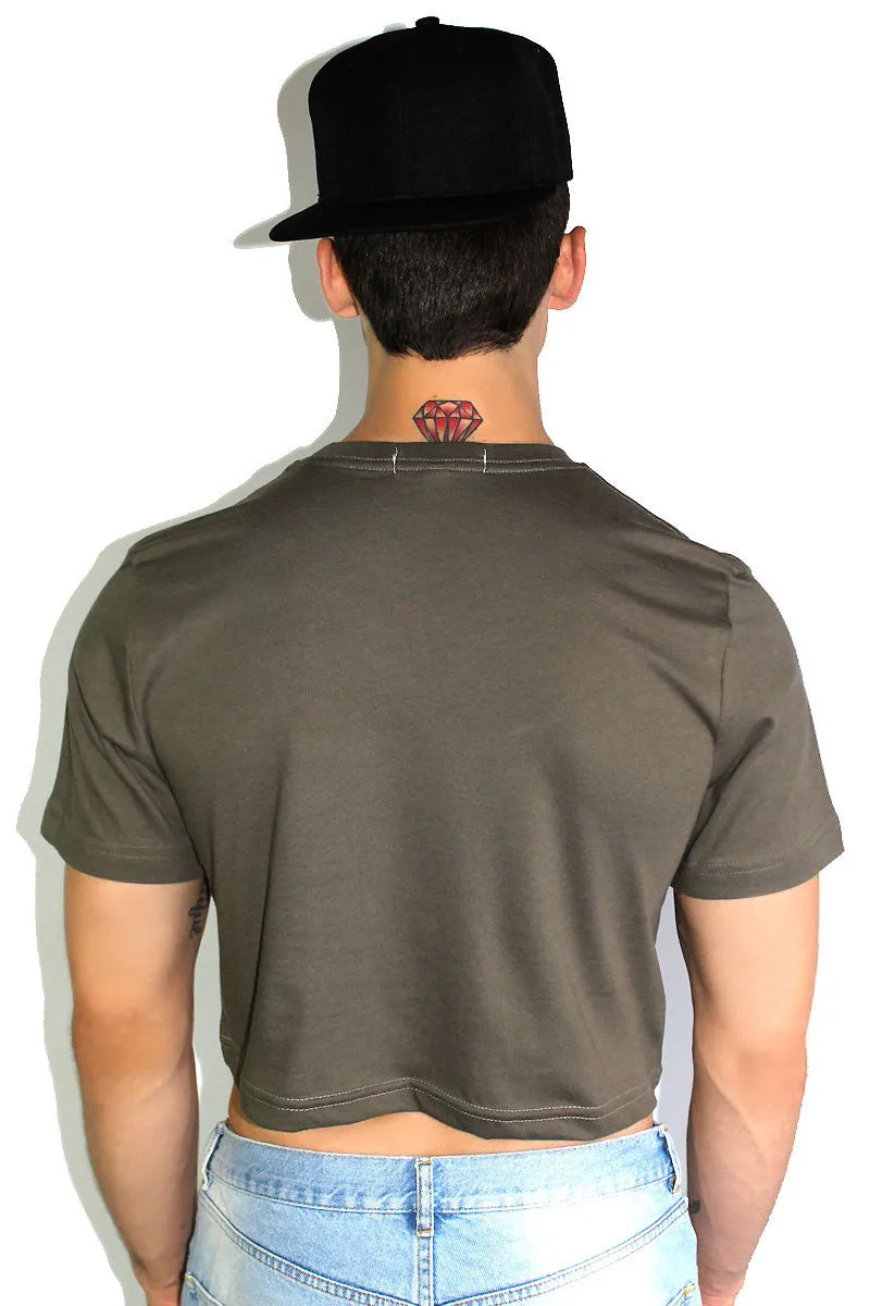 Core Crop Tee-Army Green