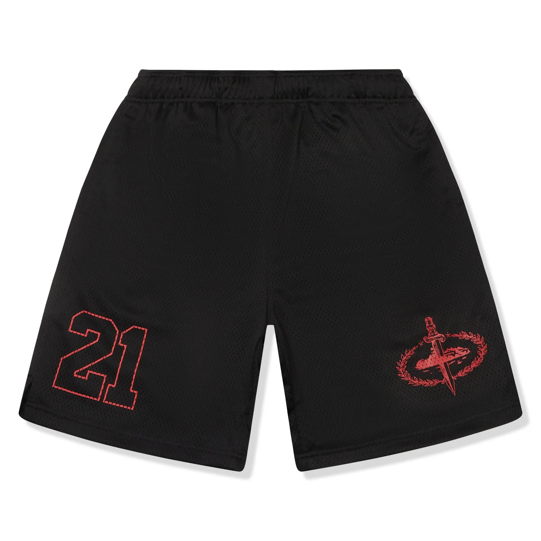 Corteiz x Slaughter Gang 21 Savage Mesh Black Shorts