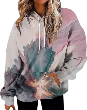 GOFULY Women'S Fashion Hoodies & Sweatshirts Long Sleeve Drawstring Sweatshirt Gradient Color Fall 2024 Casual Sweatshirts