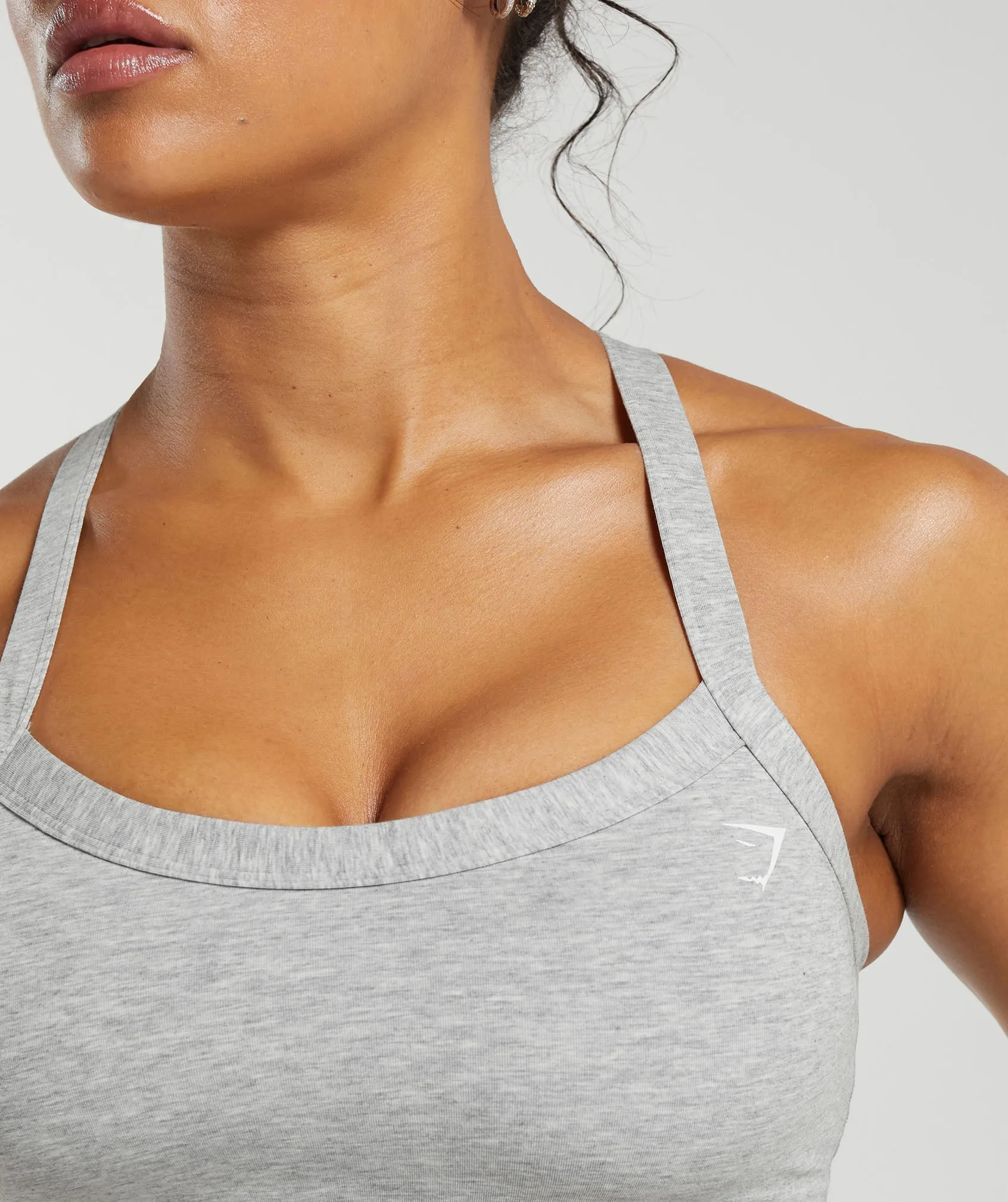 Gymshark Cotton Lifting Sports Bra - Light Grey Core Marl