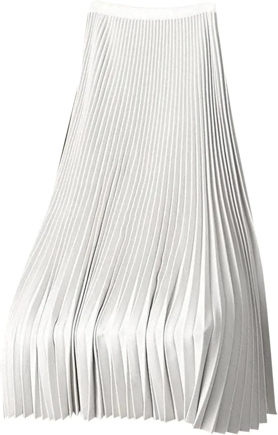 HGps8w Women's Metallic Shiny Shimmer Accordion Pleated Skirts Elegant Elastic Waist Party Long Maxi Skirt