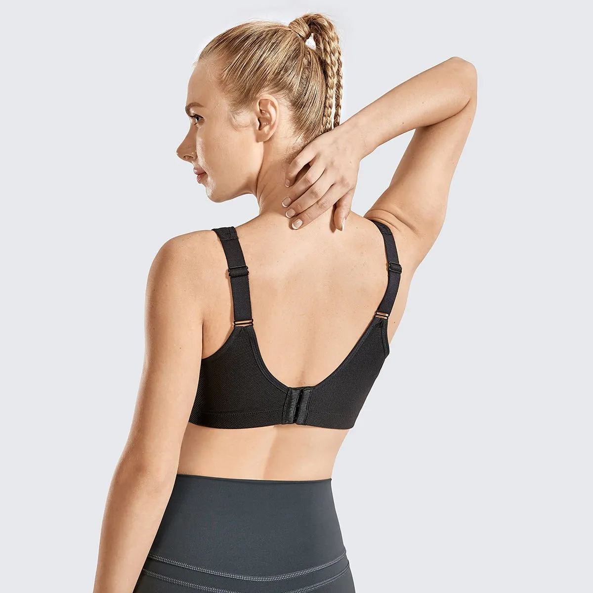 High Supportive Lightweight Wireless Bounce Control Black Sports Bra