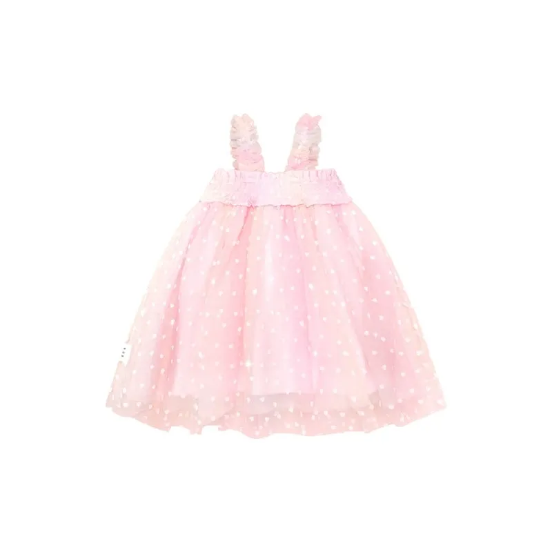 Huxbaby Daisy Sweetheart Shirred Tulle Dress