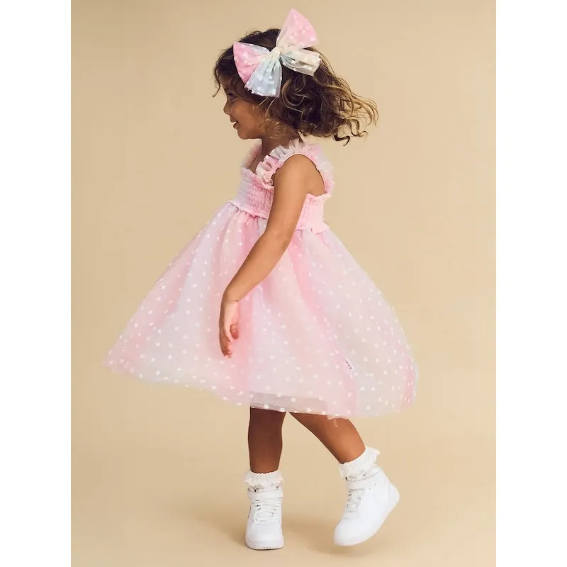 Huxbaby Daisy Sweetheart Shirred Tulle Dress