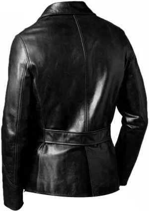 Isaac & David Chicago Leather Jacket - Men's Vintage Four Pocket Genuine Leather Jacket with Shirt Collar and Five Buttons