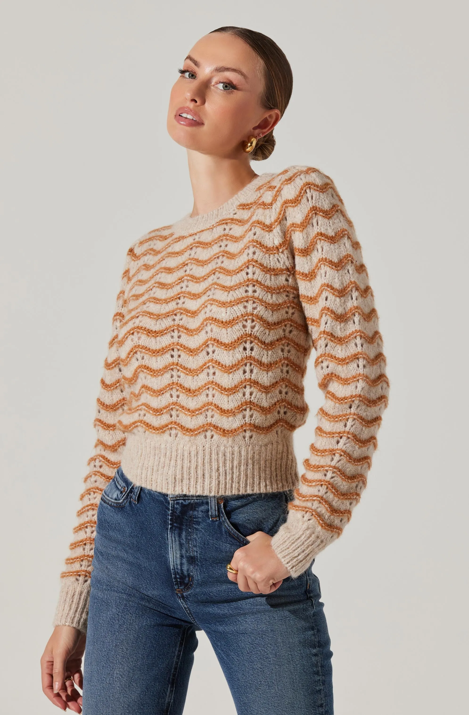 Jaylani Wavy Striped Sweater