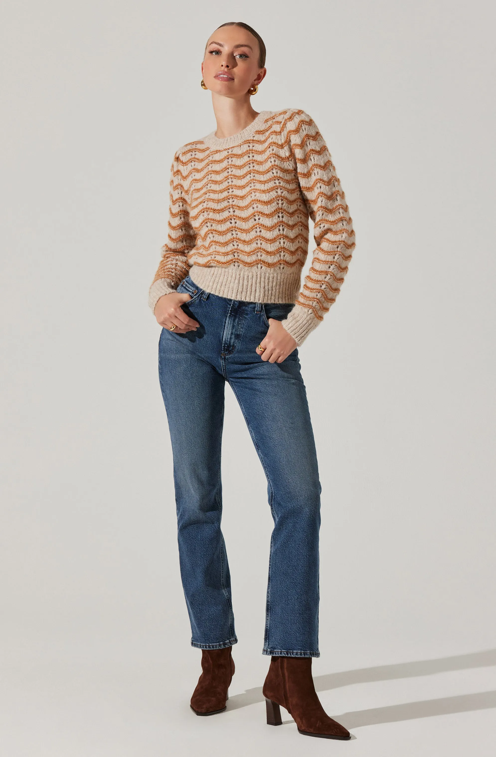 Jaylani Wavy Striped Sweater