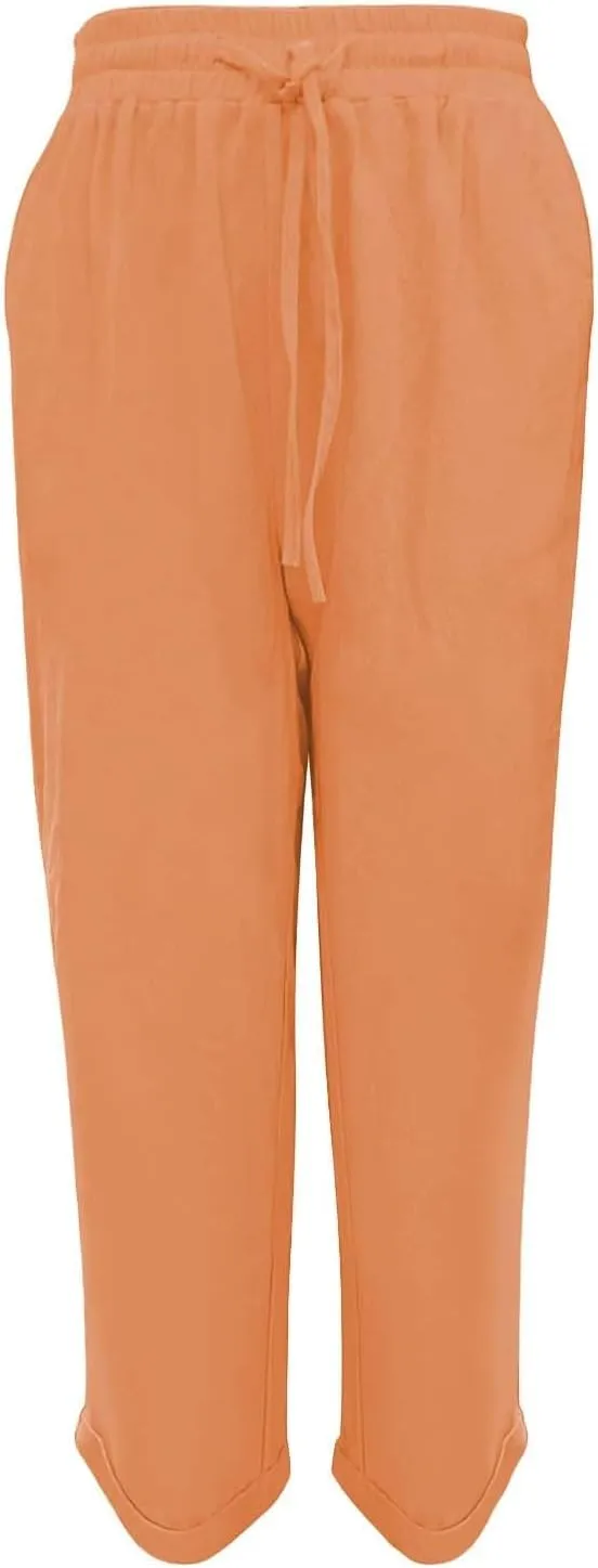 Linen Pants for Women 2025 Loose Fit Drawstring Straight Leg Gauze Pant Lightweight Lounge Beach Vacation Trousers