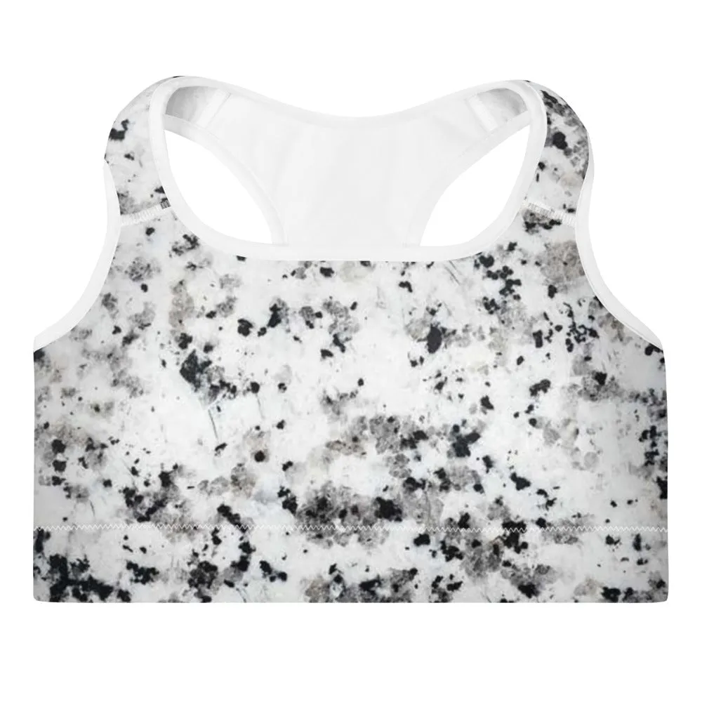 'Marble' padded sports bra