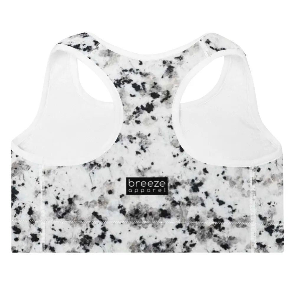 'Marble' padded sports bra