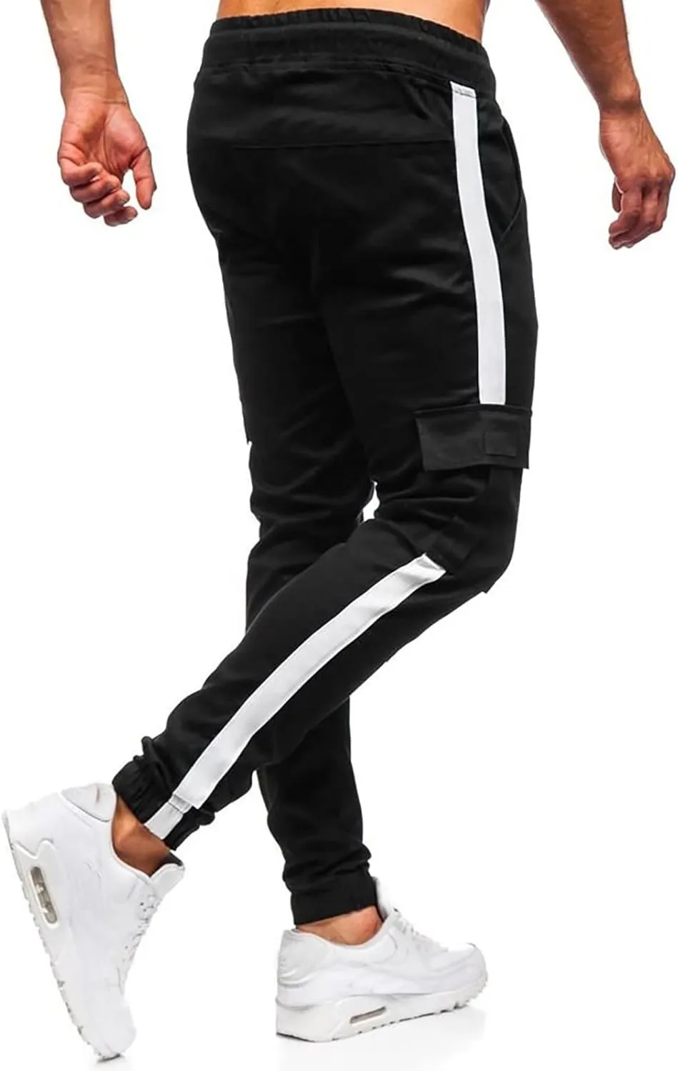 Mens Workout Cargo Sweatpants Pants Drawstring Sports Trousers for Men Mens Cargo Sweatpants Drawstring Elastic Waist