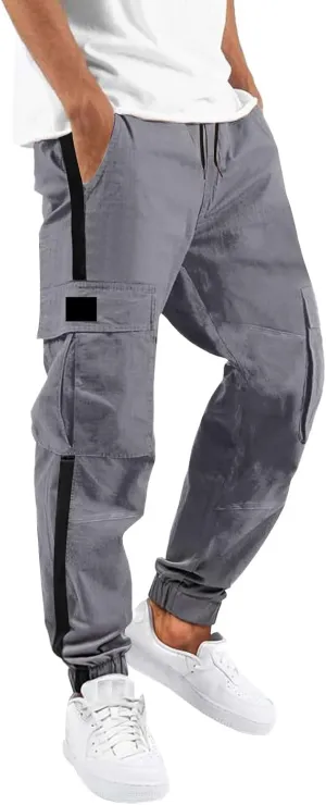 Mens Workout Cargo Sweatpants Pants Drawstring Sports Trousers for Men Mens Cargo Sweatpants Drawstring Elastic Waist