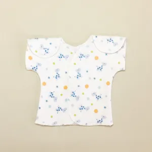 NICU Friendly T-Shirt Giraffe Bubble Blue