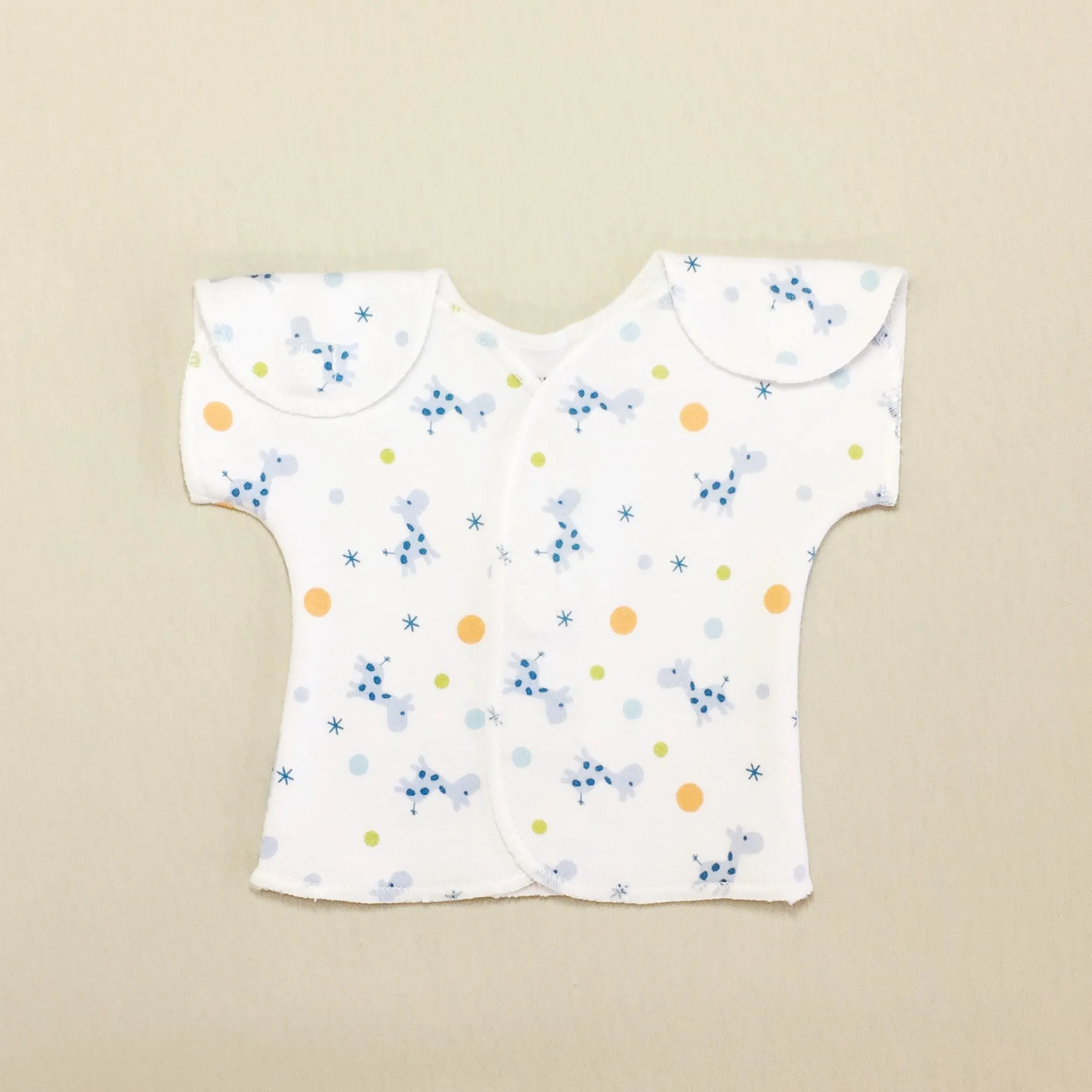 NICU Friendly T-Shirt Giraffe Bubble Blue