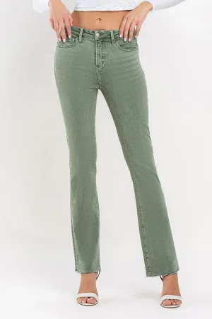 Olive Mid Rise Bootcut Jeans