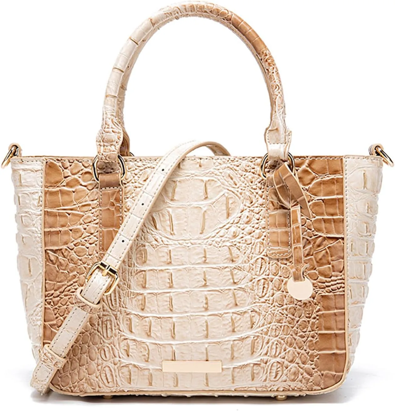 PU Leather Top Handle Handbag for Women Vintage Crocodile Print Large Capacity Satchel Daily Work Crossbody Shoulder Bagbag1010OWOISS