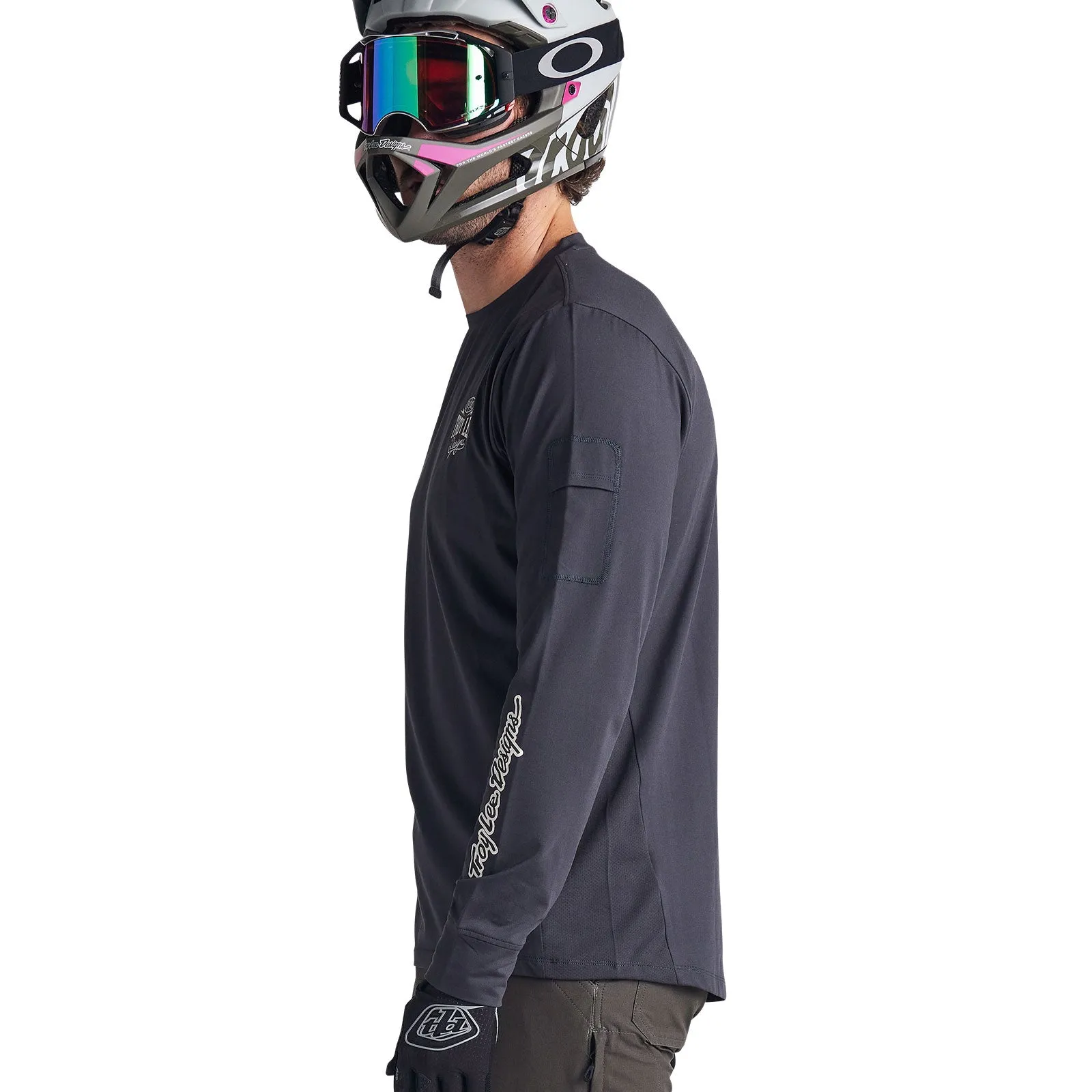 Ruckus Long Sleeve Ride Tee Bolts Carbon