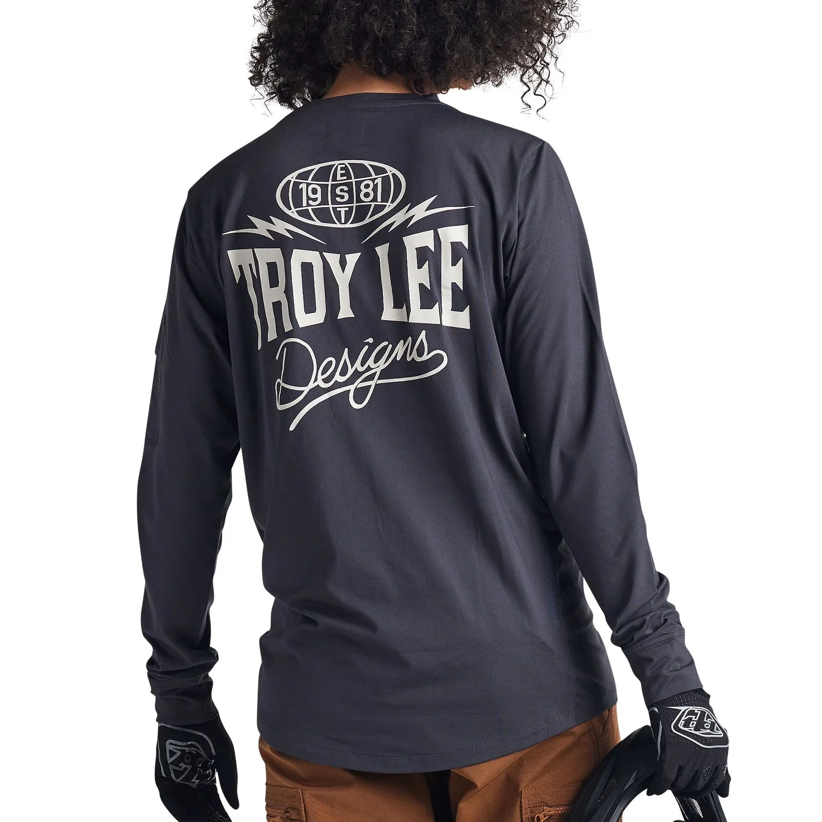 Ruckus Long Sleeve Ride Tee Bolts Carbon
