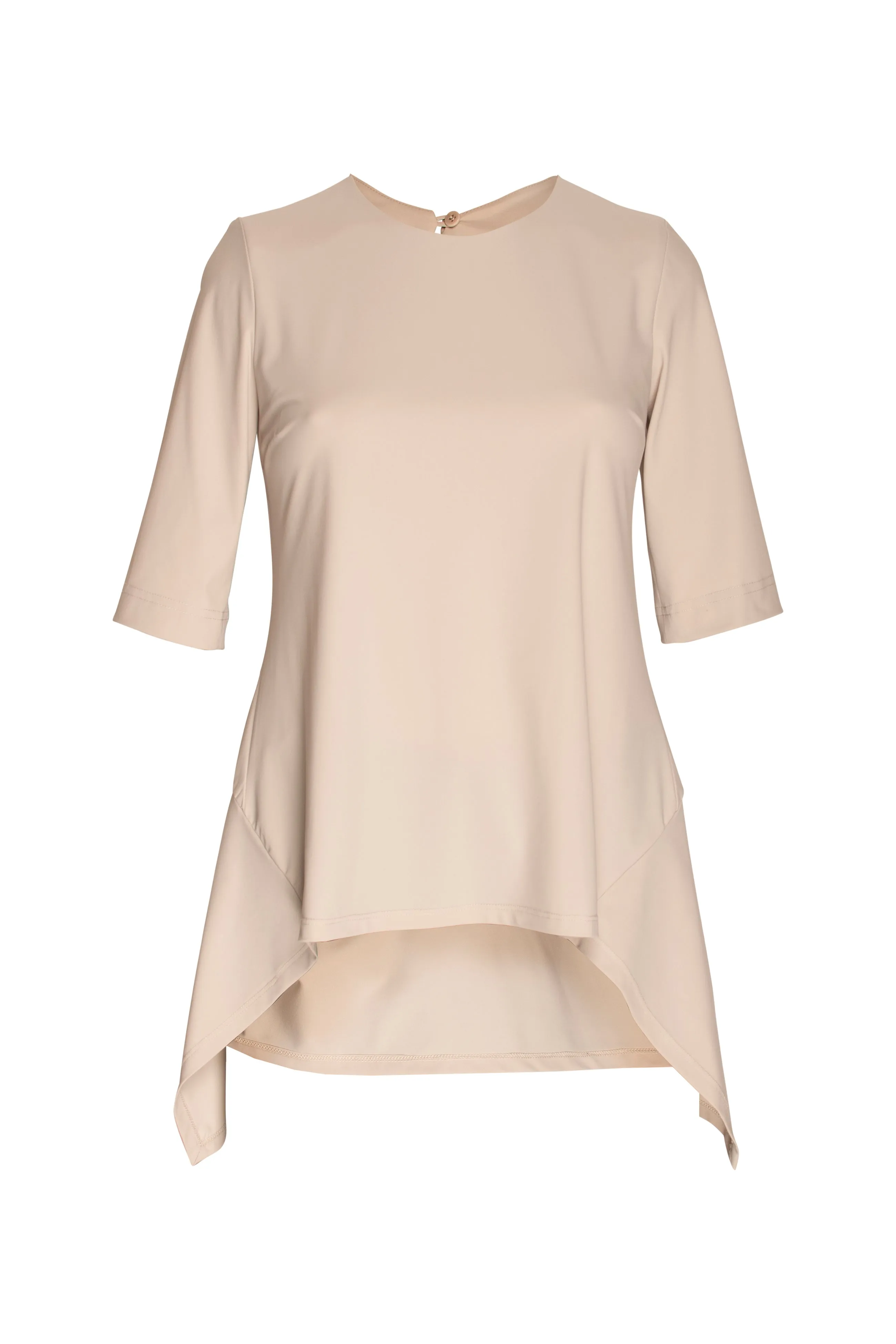 Short Sleeve Side Angle Top - Stone Jersey 5034
