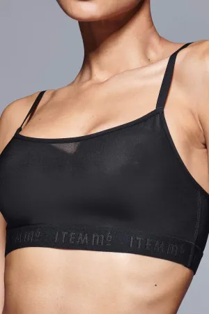 Supportive Power Mesh Bralette Black