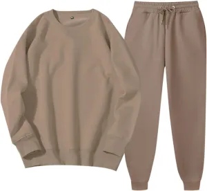 Sweatsuit for Women 2 Piece Long Sleeve Crewneck Casual Dressy Trendy Sweatshirt Wide Leg