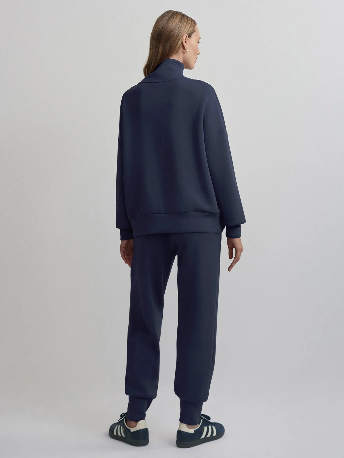 Varley Hawley Half-Zip Sweat in Blue Nights