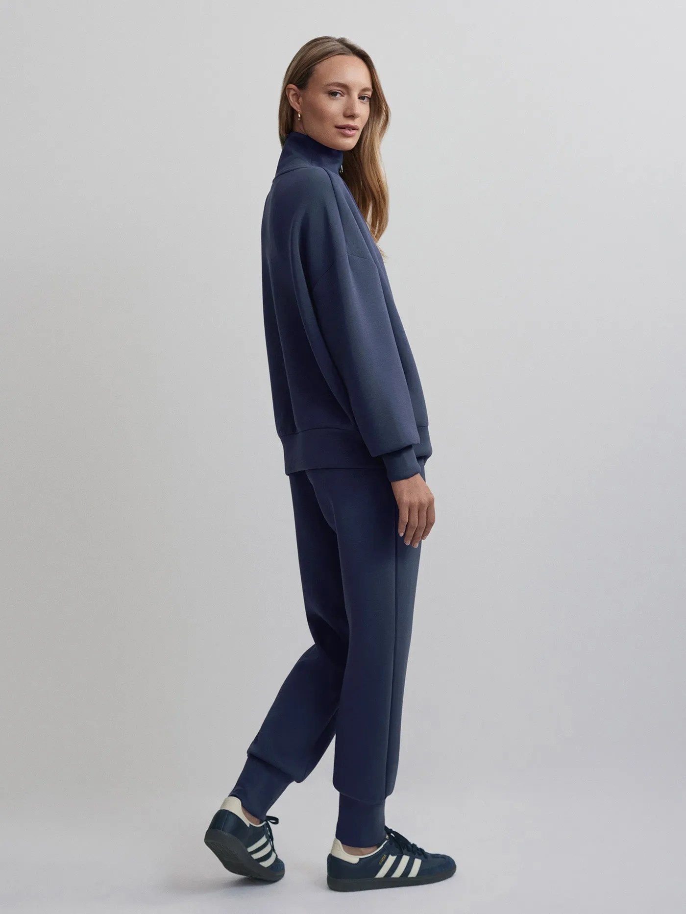 Varley Hawley Half-Zip Sweat in Blue Nights
