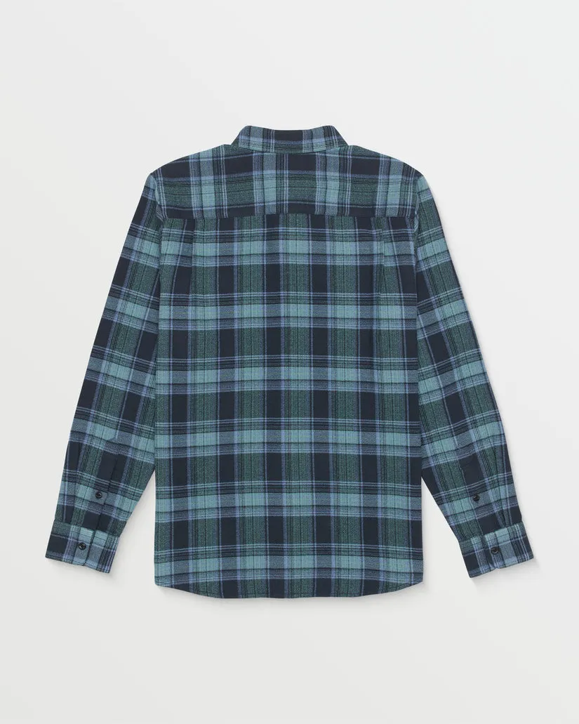 Volcom Baystone Long Sleeve Flannel Shirt - NAVY