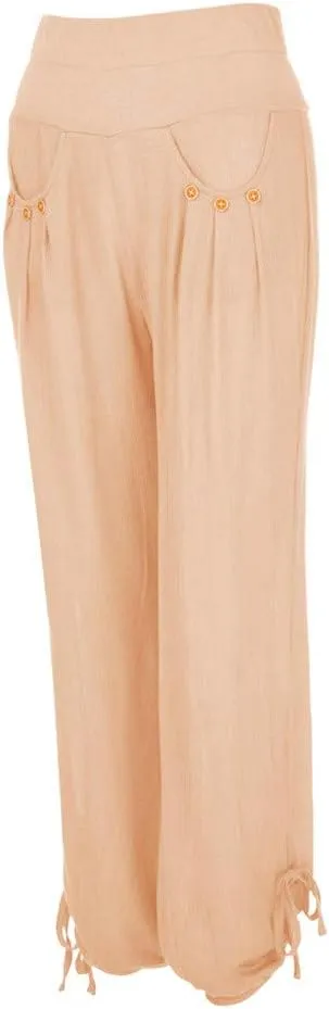 Women Linen Summer Cropped Palazzo Pants Low Waist Wide Leg Slim Fit Palazzo Lounge Pants Trendy