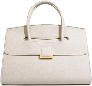 Women's Commuter Tote Bag PU Leather Elegant Flap Satchel Outdoor Work Messenger Bag Large Simple Handbag and Pursebag1796OWOISS
